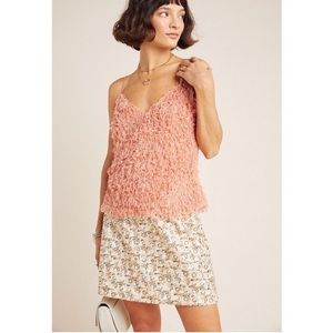 Anthropologie Coral Feather Tank Top NEW